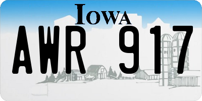 IA license plate AWR917