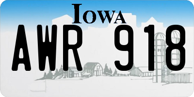 IA license plate AWR918