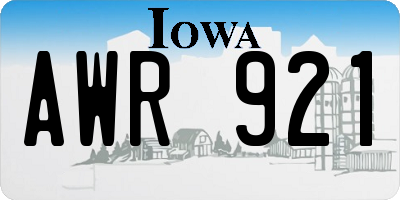IA license plate AWR921
