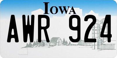 IA license plate AWR924
