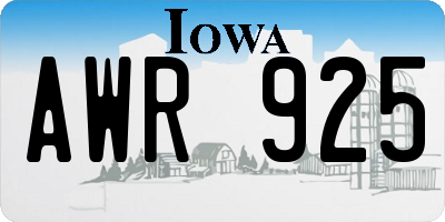 IA license plate AWR925