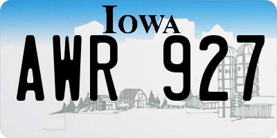 IA license plate AWR927