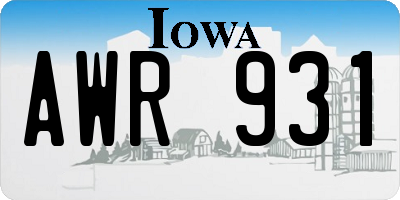 IA license plate AWR931