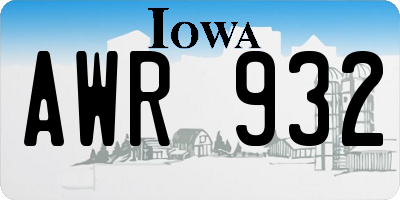 IA license plate AWR932