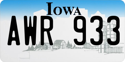 IA license plate AWR933