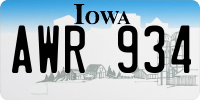 IA license plate AWR934