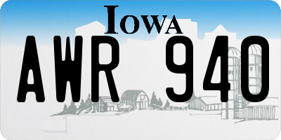 IA license plate AWR940