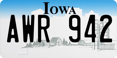 IA license plate AWR942