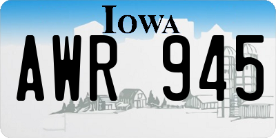 IA license plate AWR945