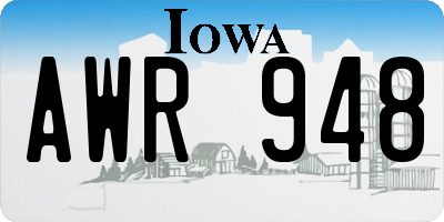 IA license plate AWR948