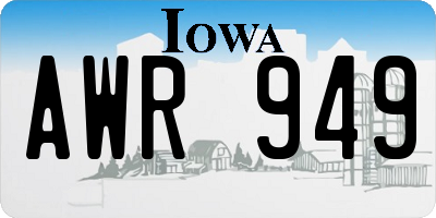 IA license plate AWR949
