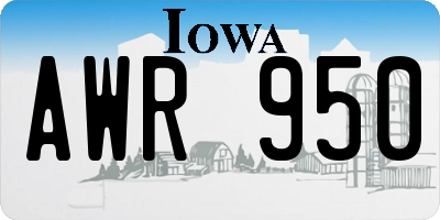 IA license plate AWR950