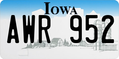 IA license plate AWR952