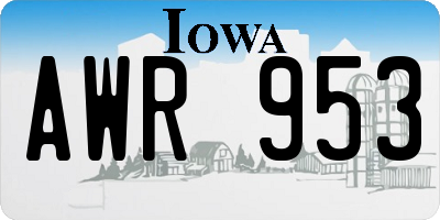 IA license plate AWR953