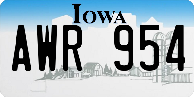 IA license plate AWR954