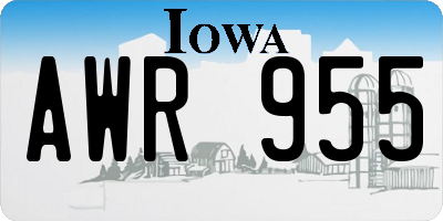 IA license plate AWR955