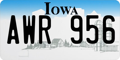 IA license plate AWR956