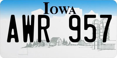 IA license plate AWR957