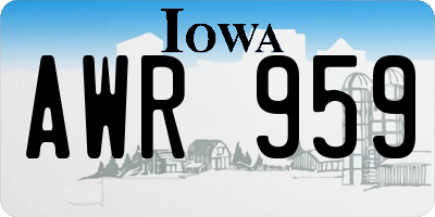 IA license plate AWR959