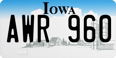 IA license plate AWR960