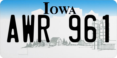 IA license plate AWR961