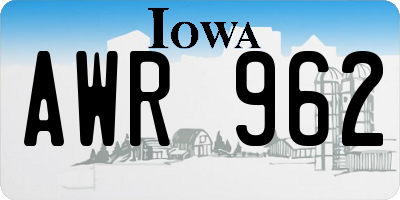 IA license plate AWR962