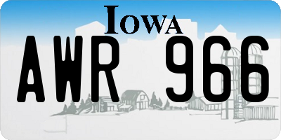 IA license plate AWR966