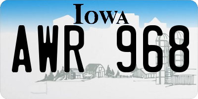 IA license plate AWR968