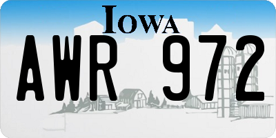 IA license plate AWR972