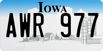 IA license plate AWR977