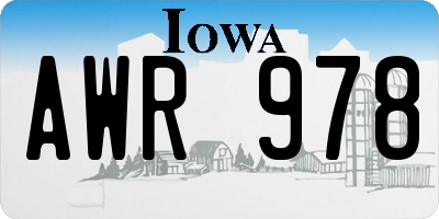 IA license plate AWR978