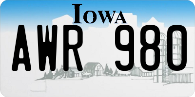 IA license plate AWR980