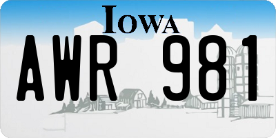 IA license plate AWR981