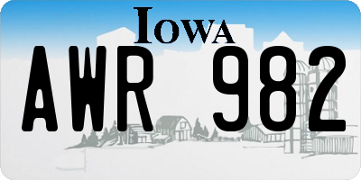 IA license plate AWR982