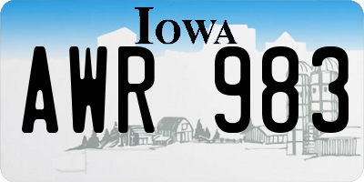 IA license plate AWR983