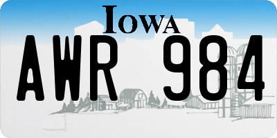 IA license plate AWR984