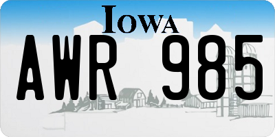 IA license plate AWR985