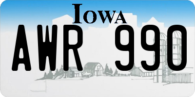 IA license plate AWR990