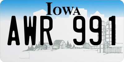 IA license plate AWR991