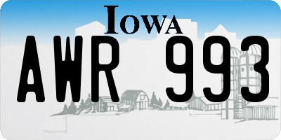 IA license plate AWR993