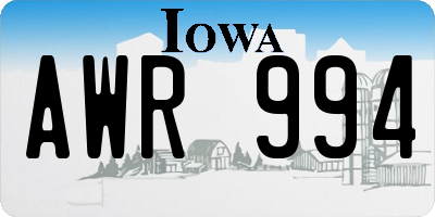 IA license plate AWR994