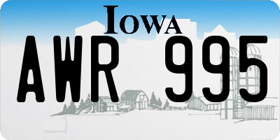 IA license plate AWR995