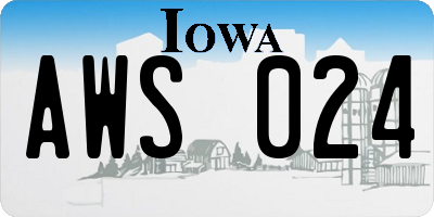 IA license plate AWS024