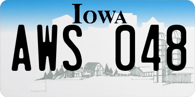 IA license plate AWS048