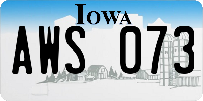 IA license plate AWS073
