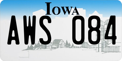 IA license plate AWS084