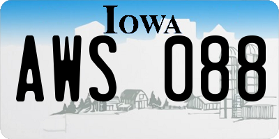 IA license plate AWS088