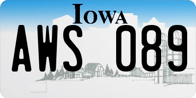 IA license plate AWS089