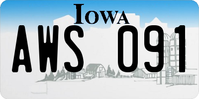 IA license plate AWS091