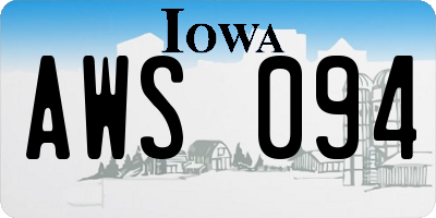 IA license plate AWS094